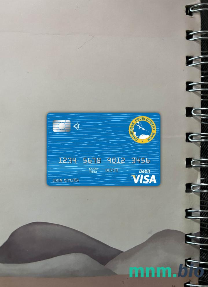 Barbados Caribbean Development bank visa card obciążyć wygląd fotograficzny skan PSD + zdjęcie